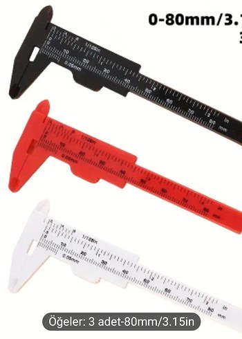 Taşınabilir çift ölçekli mini kumpas. BEYAZ - Görsel 10