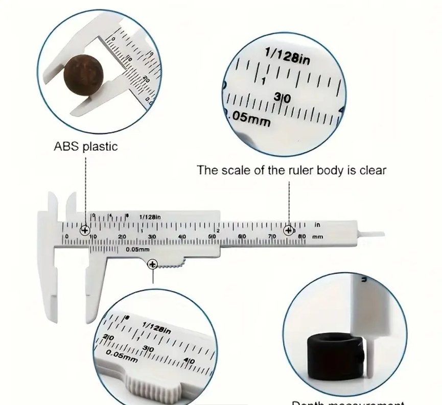 Taşınabilir çift ölçekli mini kumpas. BEYAZ - Görsel 5