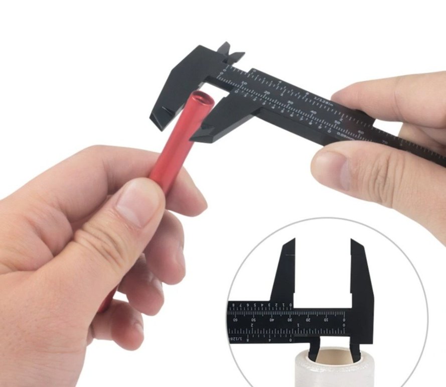 Taşınabilir çift ölçekli mini kumpas. SİYAH - Görsel 3