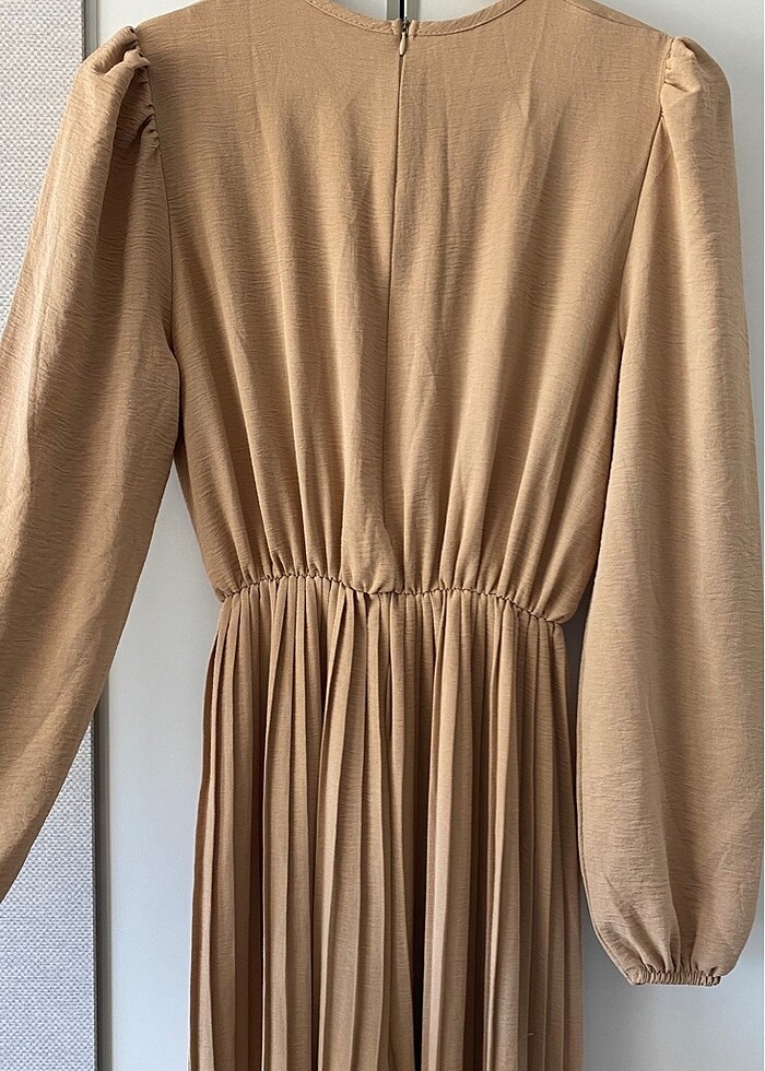 Pileli Kolları Lastikli Yazlık Krep Kumaş Tulum - Görsel 5