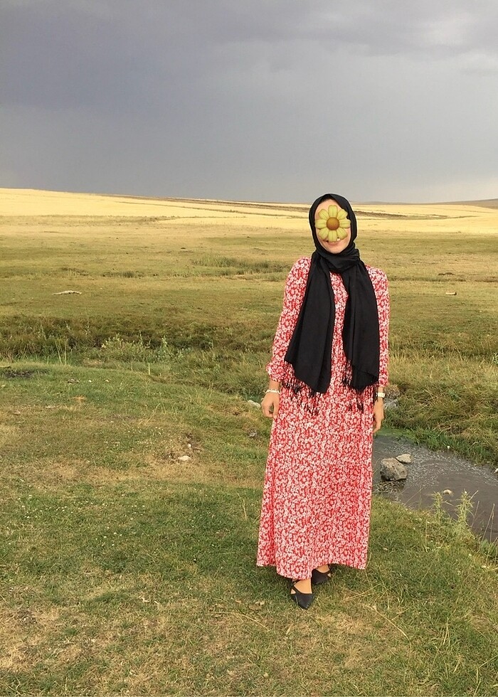 Yazlık Kolları Lastikli Fırfırlı Elbise - Görsel 2