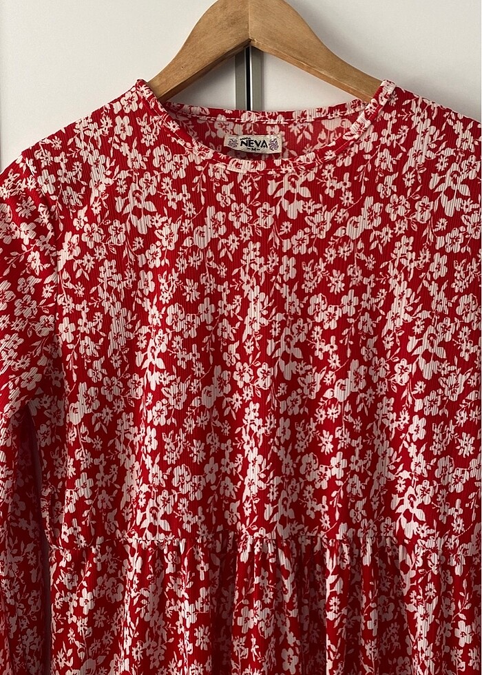 Yazlık Kolları Lastikli Fırfırlı Elbise - Görsel 5