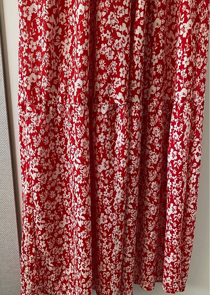 Yazlık Kolları Lastikli Fırfırlı Elbise - Görsel 4