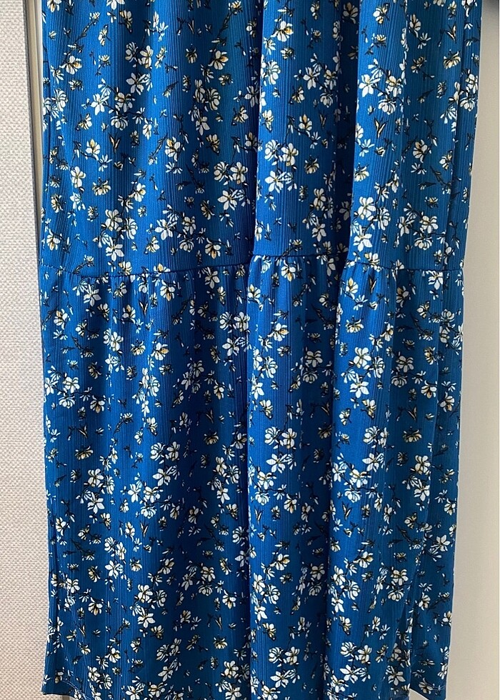 Yazlık Kolları Lastikli Fırfırlı Elbise - Görsel 2