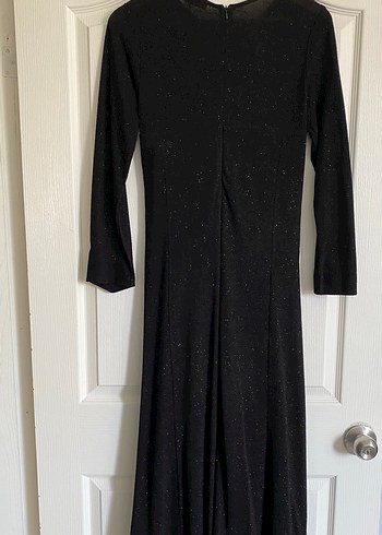 Siyah Uzun Kollu Uzun Abiye - Görsel 7