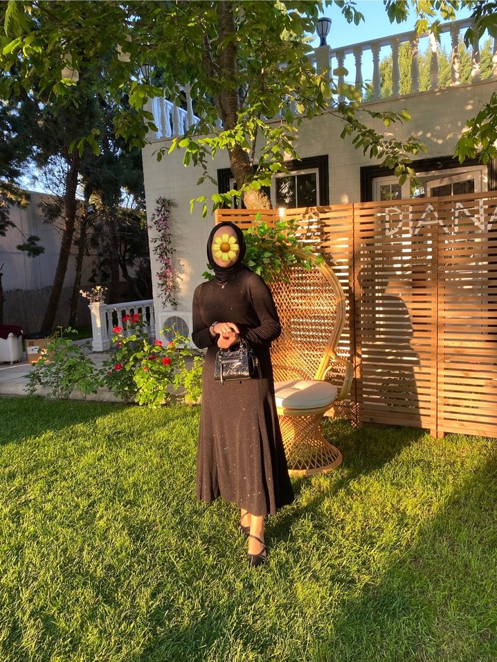 Siyah Uzun Kollu Uzun Abiye - Görsel 2