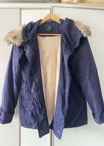 Lacivert Kürklü Kadın Mont - Görsel 3
