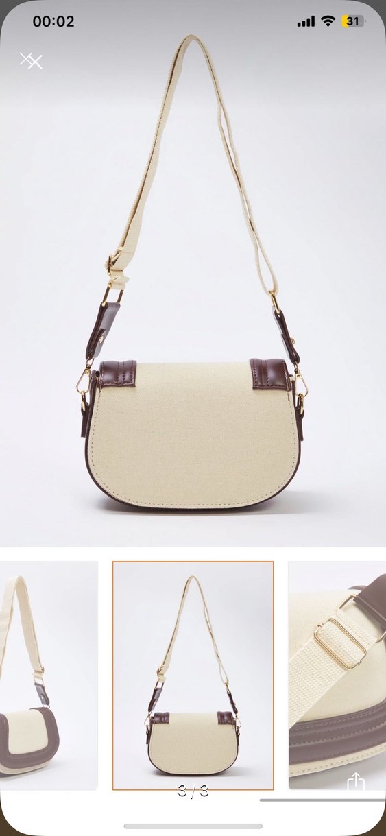 Bej Deri Tokalı Kadın Çanta - Görsel 3