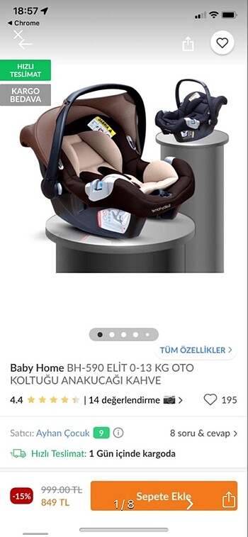 Baby Home ANA KUCAĞI PUSET OTO KOLTUĞU