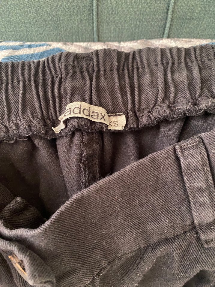 Düğmeli Siyah Keten addax pantolon - Görsel 2