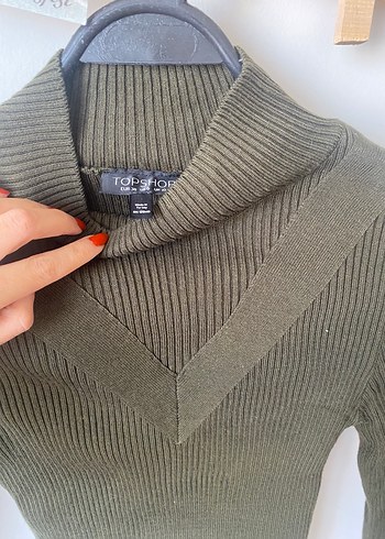 Haki Boğazlı Kazak - Görsel 2