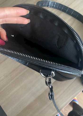 Siyah Deri Kemerli Kadın El Çantası - Görsel 2