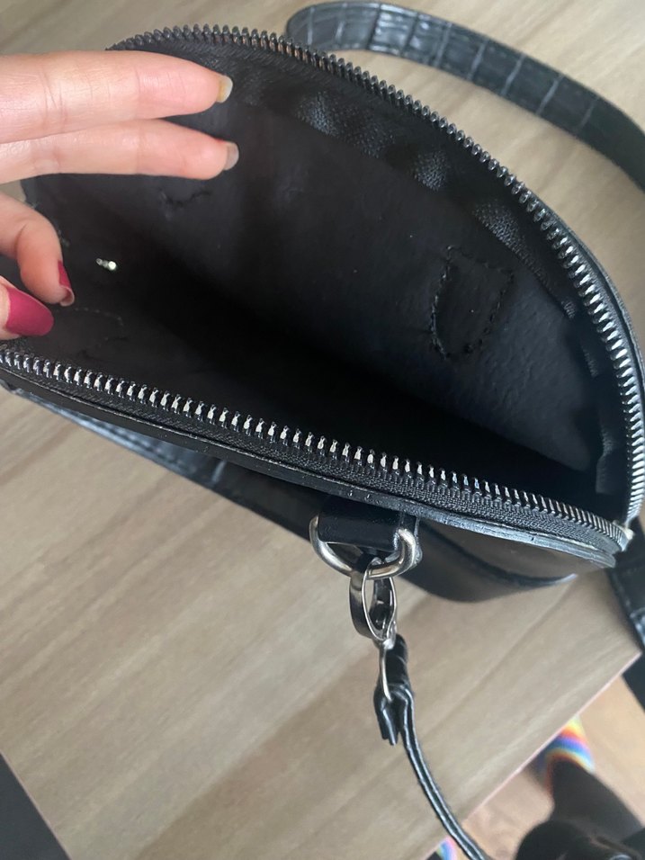 Siyah Deri Kemerli Kadın El Çantası - Görsel 2