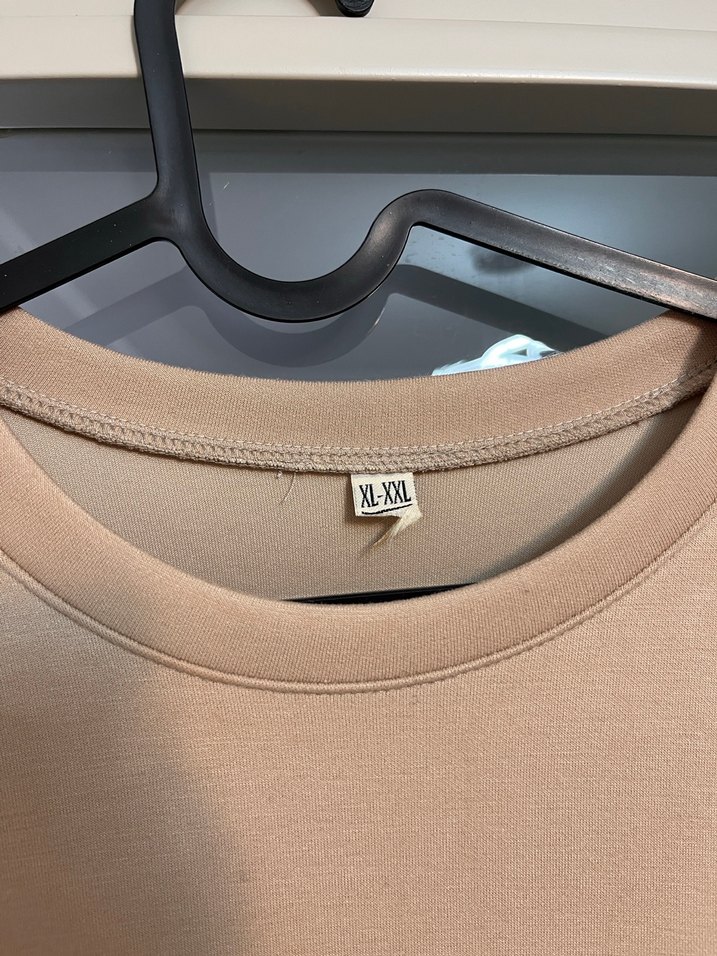 Bej Uzun Kollu Sweat Rahat Kesim Elbise - Görsel 4