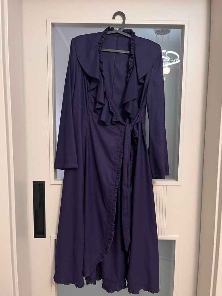 Lacivert Uzun Simli Abaya - Görsel 2