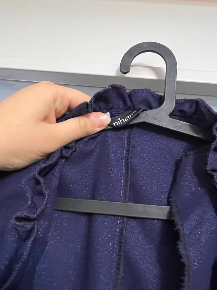 Lacivert Uzun Simli Abaya - Görsel 3