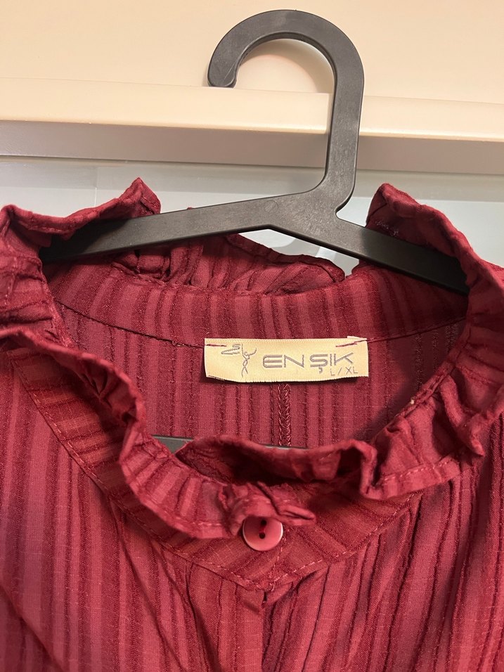 Bordo Piliseli Uzun Bohem Elbise - Görsel 3