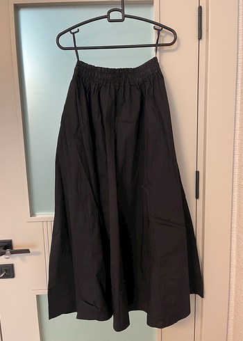 Siyah Uzun Rahat Kesim Keten Etek - Görsel 2