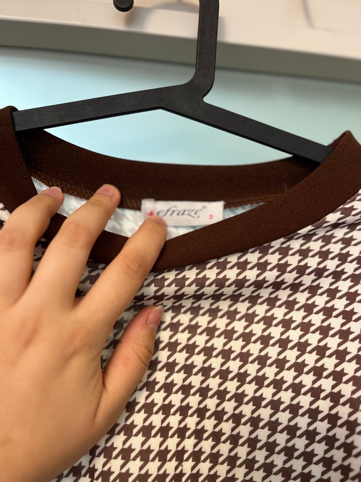 Kahverengi kadın tesettür ikili takım - Görsel 4