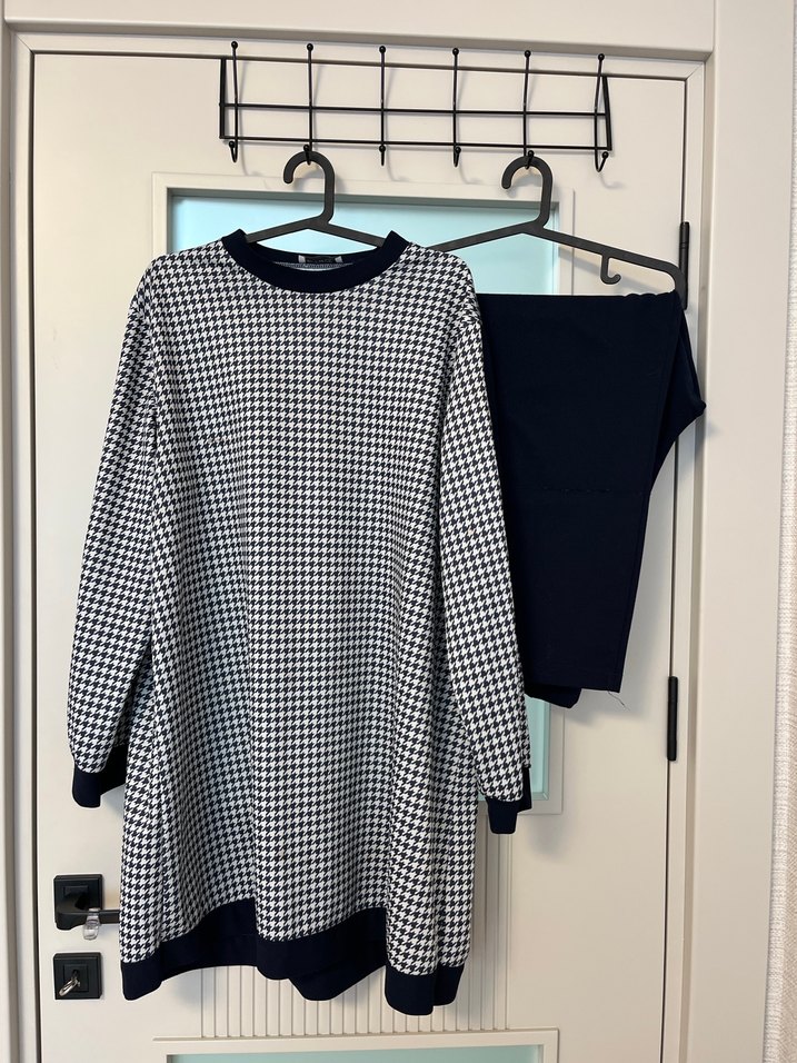 Kadın Gri Ekose Uzun Kollu ikili takım - Görsel 2