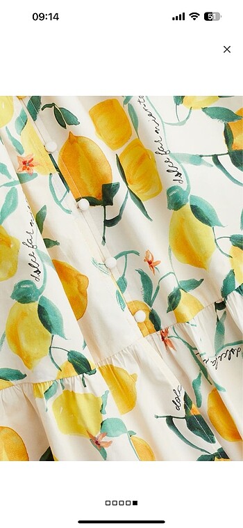 m Beden H&M limonlu elbise
