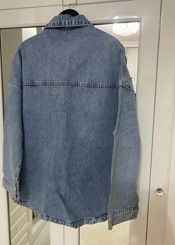 Zara Düğmeli Mavi Kadın Denim Ceket