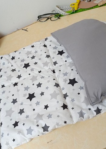 Pamuklu Gri Yıldız Desenli Bebek Kundak - Görsel 8