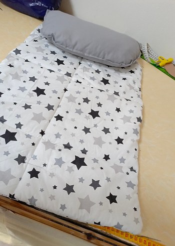 Pamuklu Gri Yıldız Desenli Bebek Kundak - Görsel 9