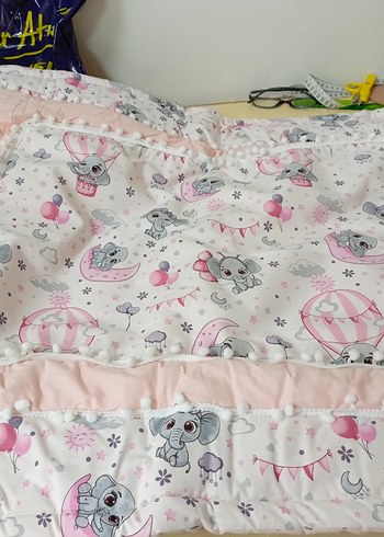 Pamuklu Baskılı Pembe Çocuk Uyku Aksesuarı - Görsel 7