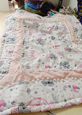 Pamuklu Baskılı Pembe Çocuk Uyku Aksesuarı - Görsel 6