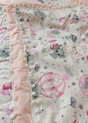 Pamuklu Baskılı Pembe Çocuk Uyku Aksesuarı - Görsel 5