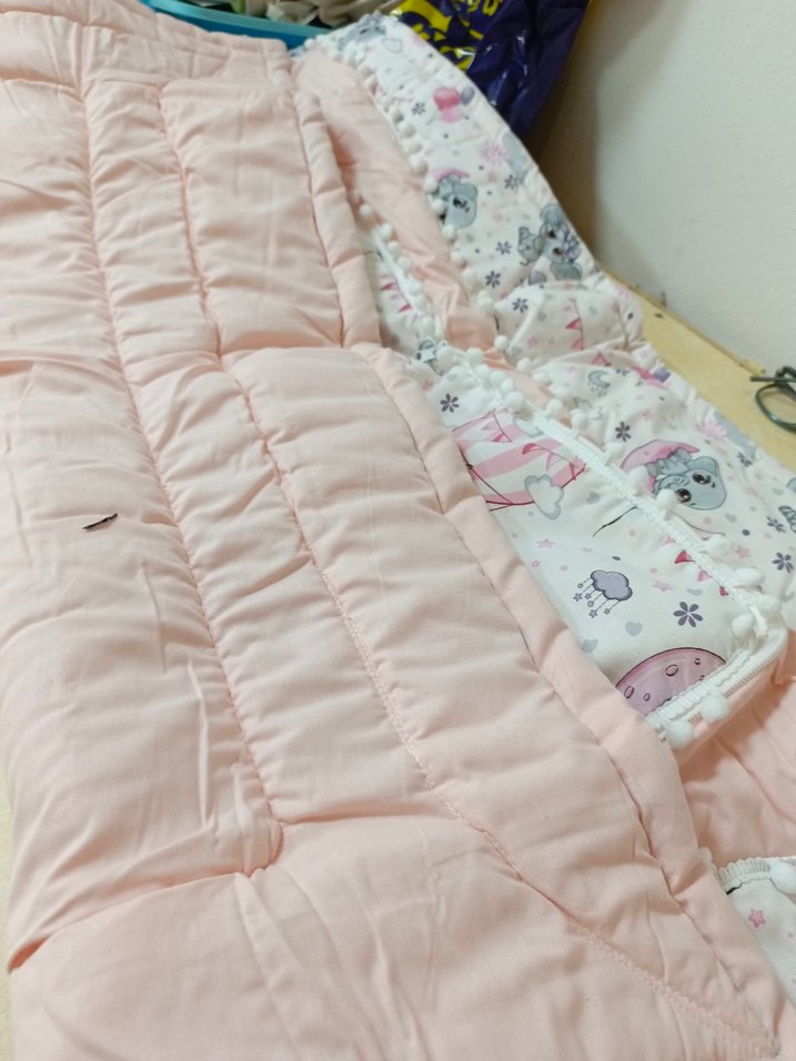 Pamuklu Baskılı Pembe Çocuk Uyku Aksesuarı - Görsel 4