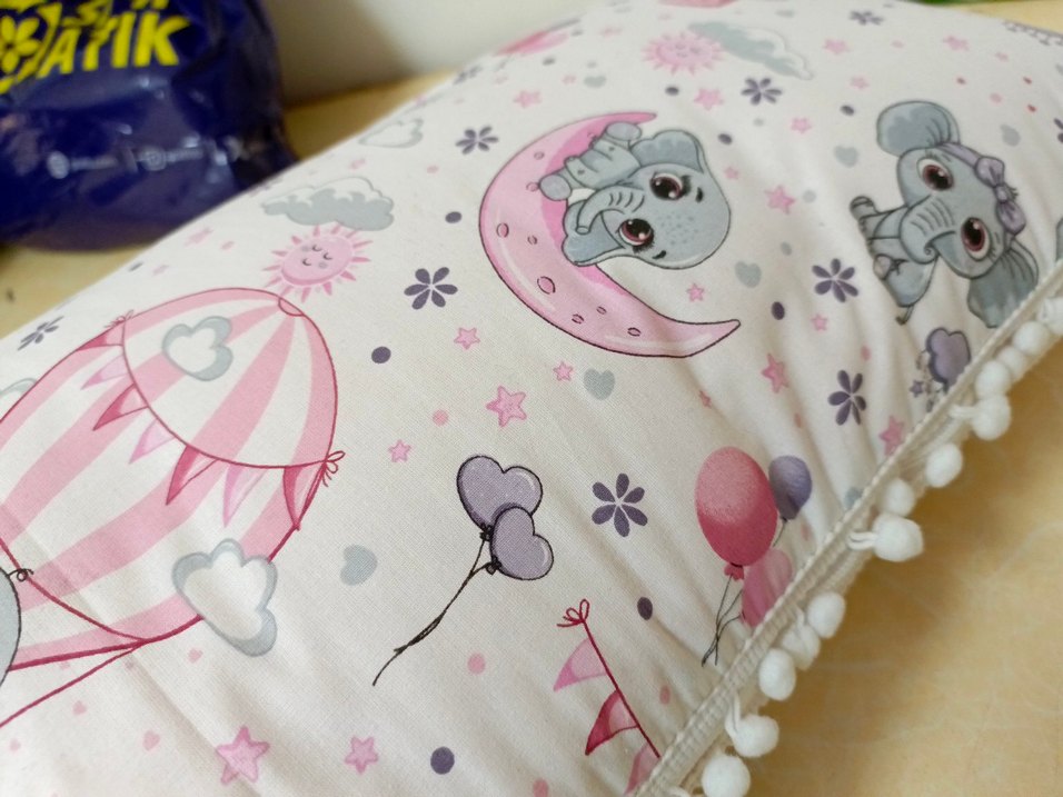 Pamuklu Baskılı Pembe Çocuk Uyku Aksesuarı - Görsel 2