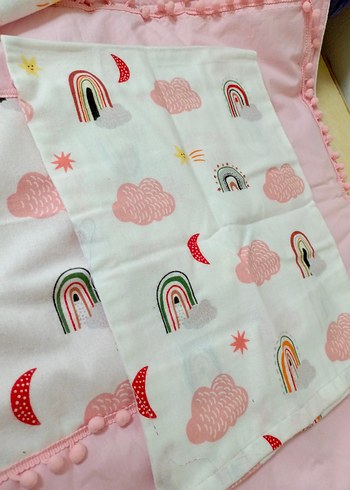 Pembe Nakışlı Çocuk Battaniyesi - Görsel 5