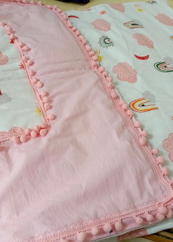 Pembe Nakışlı Çocuk Battaniyesi - Görsel 2