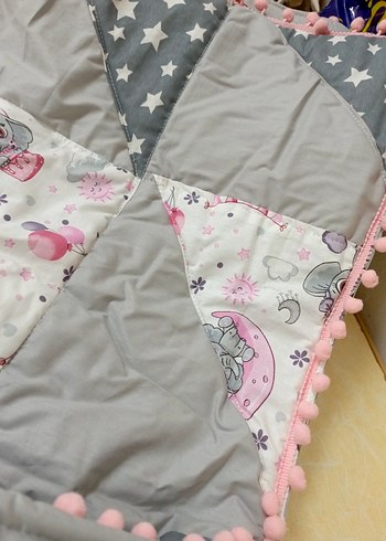 Gri Nakışlı Çocuk Uyku Örtüsü - Görsel 2