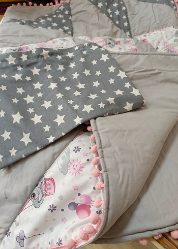 Gri Nakışlı Çocuk Uyku Örtüsü - Görsel 3