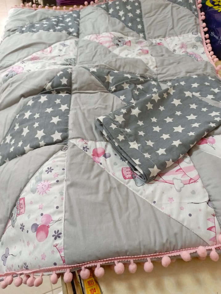 Gri Nakışlı Çocuk Uyku Örtüsü - Görsel 5
