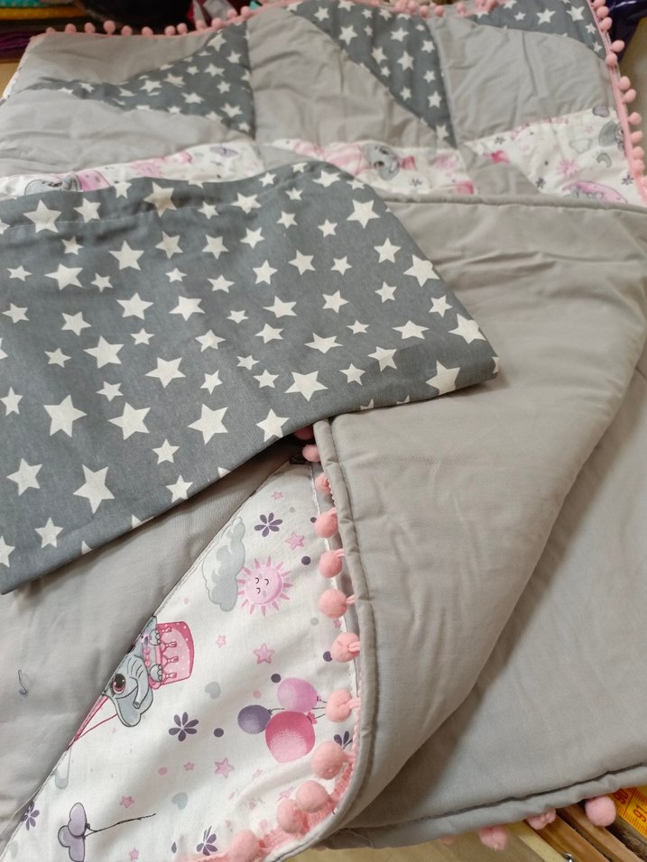 Gri Nakışlı Çocuk Uyku Örtüsü - Görsel 4