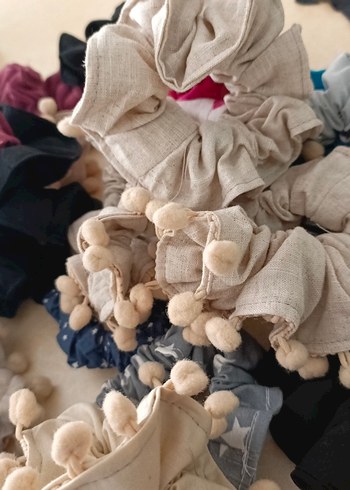 Bej Keten Fırfırlı Saç Tokası - Görsel 6