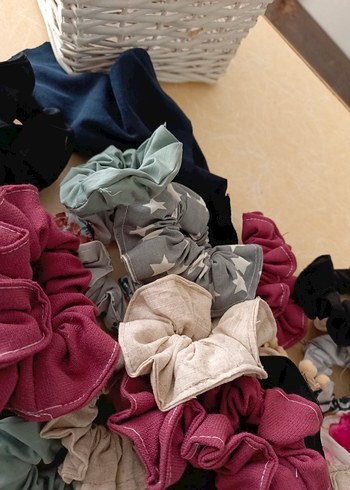 Bej Keten Fırfırlı Saç Tokası - Görsel 8