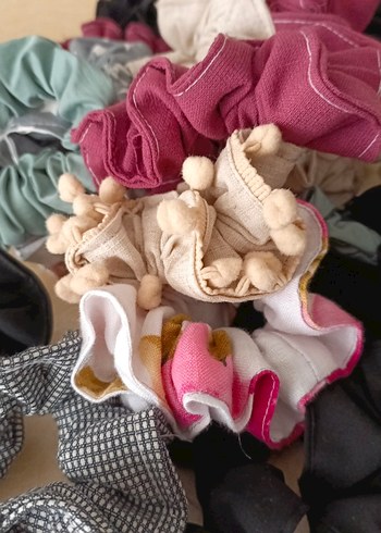 Bej Keten Fırfırlı Saç Tokası - Görsel 5