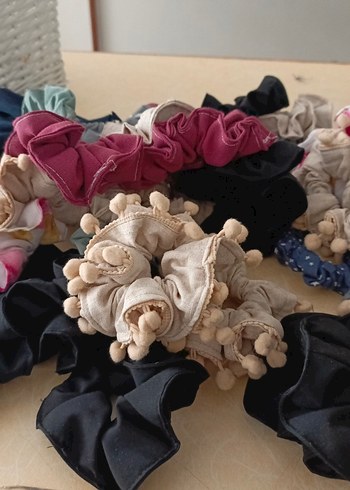 Bej Keten Fırfırlı Saç Tokası - Görsel 7