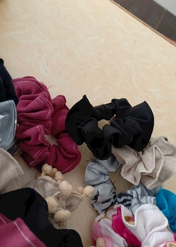 Bej Keten Fırfırlı Saç Tokası - Görsel 3