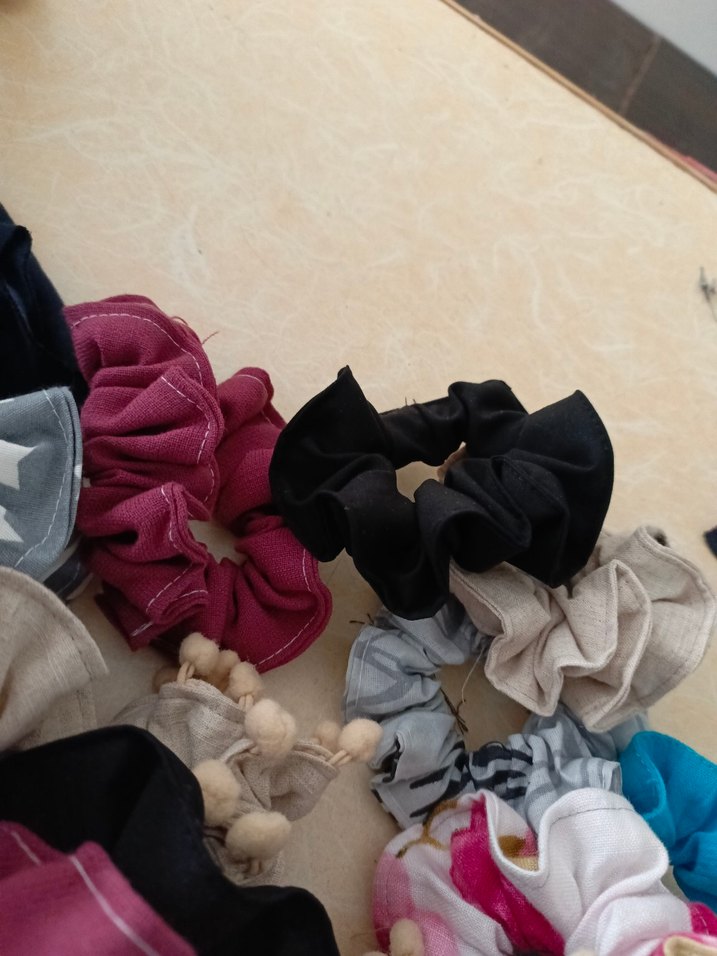 Bej Keten Fırfırlı Saç Tokası - Görsel 3