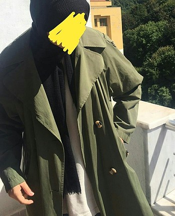 yeşil oversize trençkot