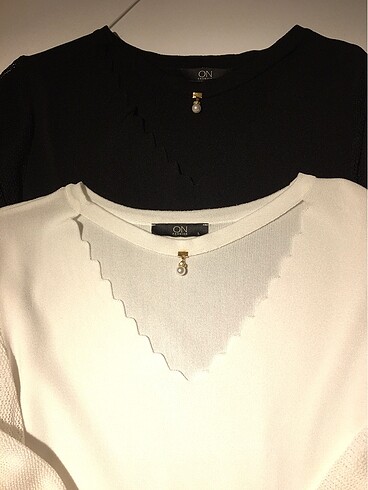 Siyah ve beyaz on fashion bluz
