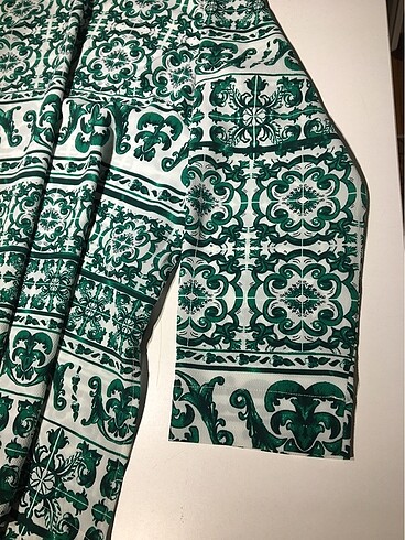 l Beden yeşil Renk H&M Desenli Yeşil Bluz