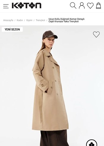 Bej Uzun Kollu Süet Trençkot