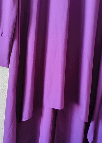 Uzun Mor Kadın Tunik Yüksek Yakalı - Görsel 4